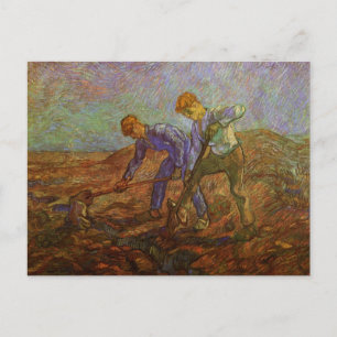 Carte Postale Deux paysans creusant par Vincent van Gogh