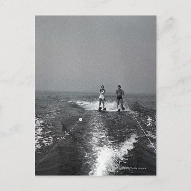 Carte Postale Deux personnes ski nautique (Devant)