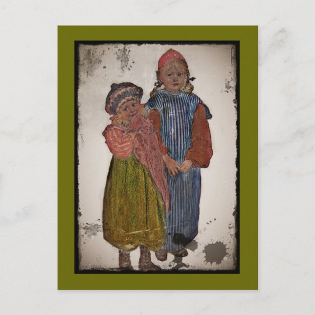 Carte Postale Deux Petites Soeurs 1906 (Devant)