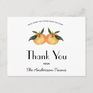 Carte Postale Deux petites villes Baby shower jumeau par Mail In