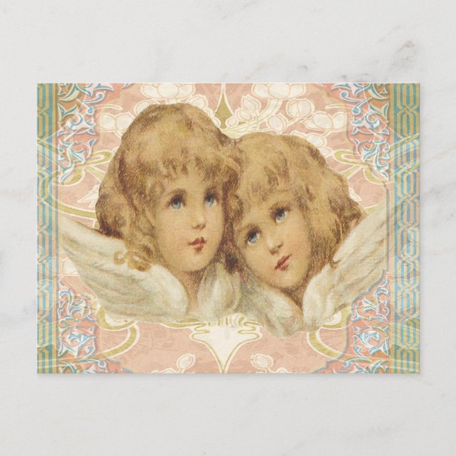 Carte Postale Deux petits anges Vintages (Devant)
