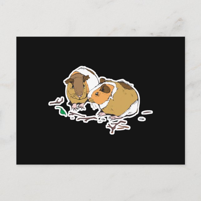 Carte Postale deux petits cochons (Devant)