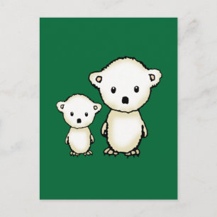 Carte Postale Deux Petits Ours Polaires