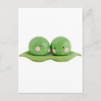 Carte Postale Deux petits pois dans un pois