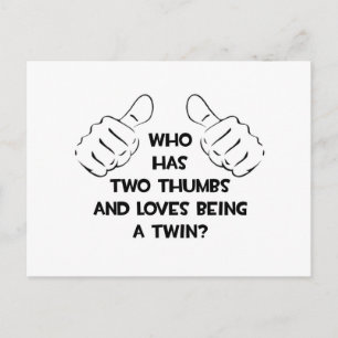 Carte Postale Deux pouces .. Twin