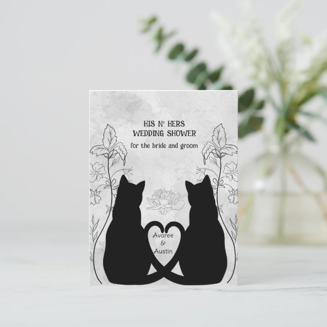 Carte Postale Deux Queues De Chats Noirs Entouraient Ses Hauteur (Debout devant)