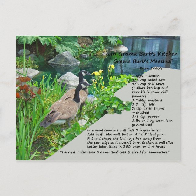 Carte postale Deux Recettes (Devant)