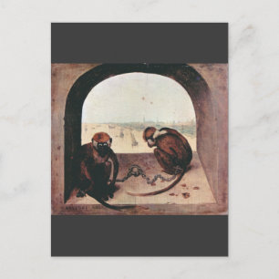 Carte Postale Deux singes de Pierre Bruegel