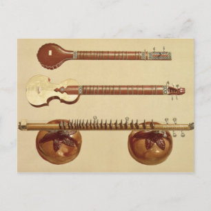 Carte Postale Deux sitars et une rudra vina, indienne, de 'Music
