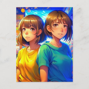 Carte Postale Deux soeurs   Anime Girls