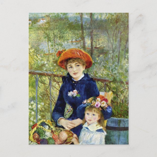 Carte Postale Deux Soeurs (En Terrasse) De Pierre Renoir (Devant)