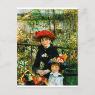 Carte Postale Deux Soeurs en terrasse par Renoir