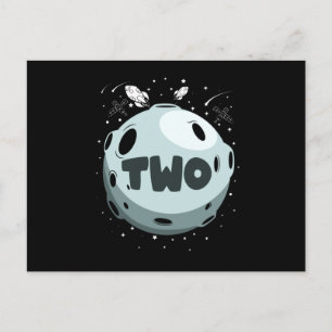 Carte Postale DEUX SUR LA LUNE 2e Anniversaire Enfant 2 Ans