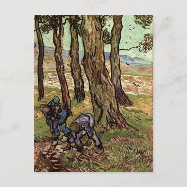 Carte Postale Deux terrassiers parmi les arbres, Van Gogh Beaux- (Devant)