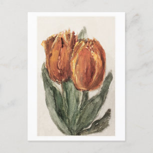 Carte Postale Deux Tulipes rouges par Sientje Mesdag-van Houten