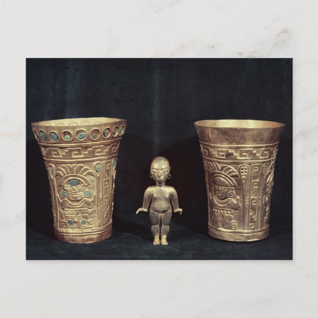 Carte Postale Deux vases Chimu avec des figures mythologiques (Devant)