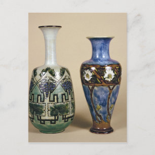 Carte Postale Deux vases Doulton par Eliza Simmance, vers 1880