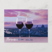 Deux verres de vin rouge sur la ligne d'horizon de