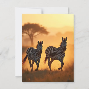 Carte Postale Deux zèbres