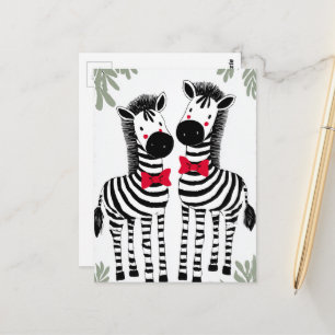 Carte Postale Deux Zèbres Mignons