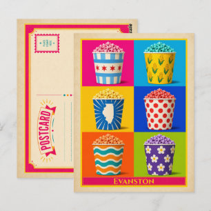Carte postale d'Evanston Illinois Popcorn Vintage 