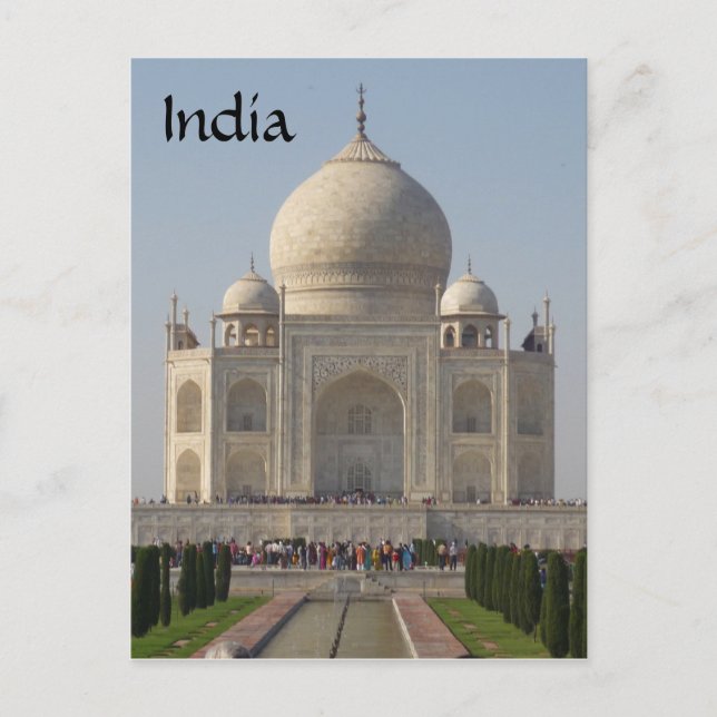 Carte Postale devant du taj mahal (Devant)