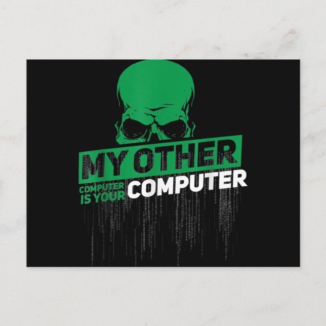 Carte Postale Développeur Sysadmin Engineer Hacker Code d'admini (Devant)