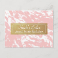 Carte postale d'événement de salon chic rose pêche