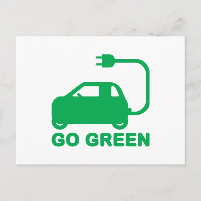 Carte Postale devenez écolo ~ Conduite de voitures électriques (Devant)
