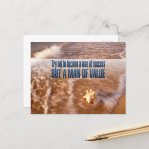 Carte Postale "Devenez un homme de valeur" Citation inspirante