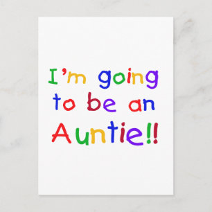 Carte Postale Devenir une Tante Couleurs primaires