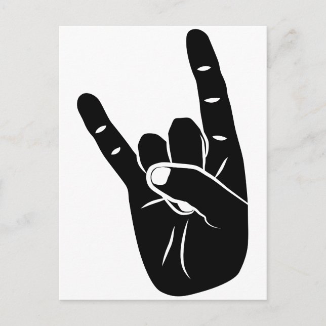 Carte Postale Devil Horns sign language pictogram for rock music (Devant)
