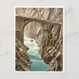 Carte Postale Devil's Bridge, Andermatt, Suisse vintage Pho