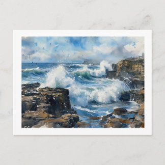 Carte Postale Devils Churn Waves Against Rocks, 