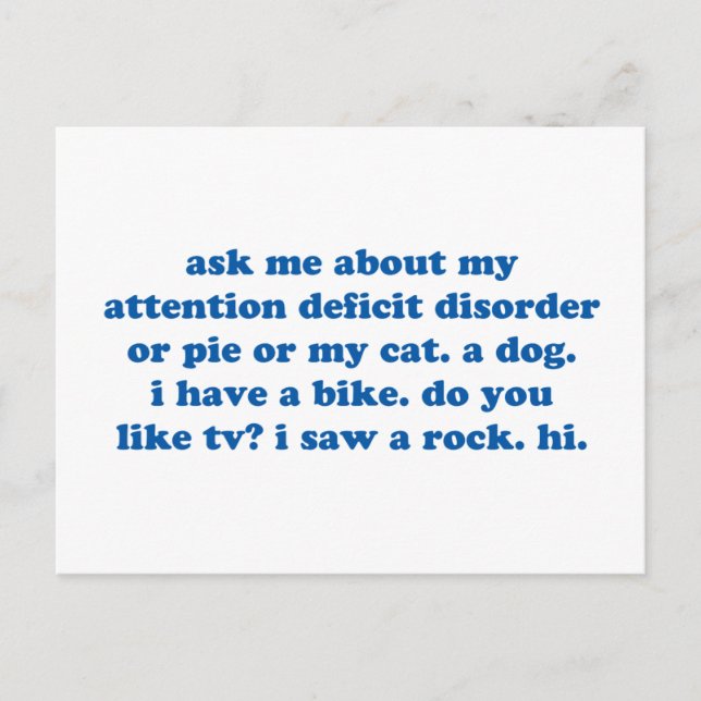 Carte Postale Devis ADD amusant - Impression bleue (Devant)