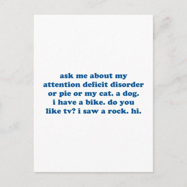 Carte Postale Devis ADD amusant - Impression bleue (Devant)