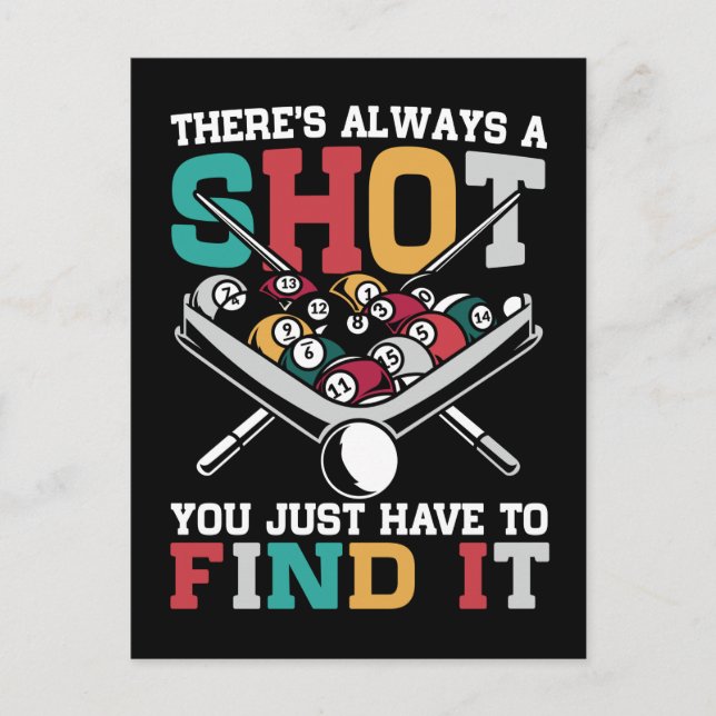Carte Postale Devis Billiard Drôle 8 Ball Player (Devant)