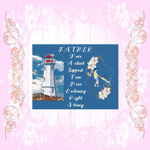 Carte Postale Devis de Fête des pères du phare papa Daughter Bon