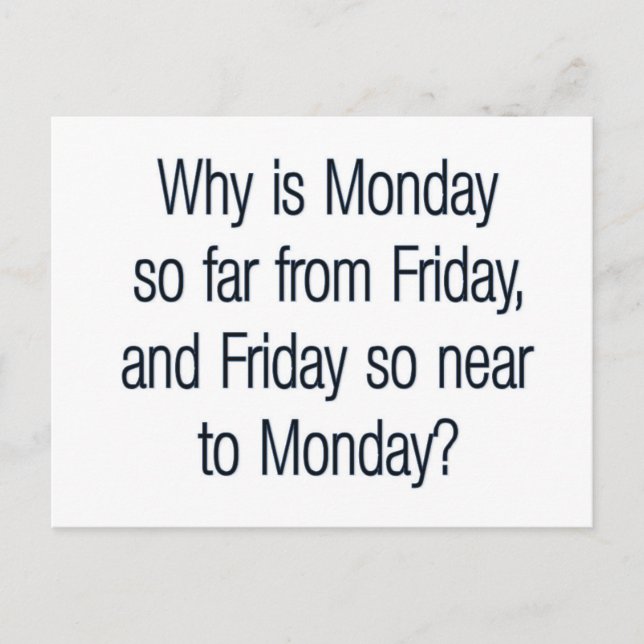 Carte Postale Devis drôle du lundi (Devant)