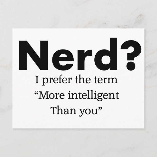 Carte Postale Devis drôle nerd (Devant)