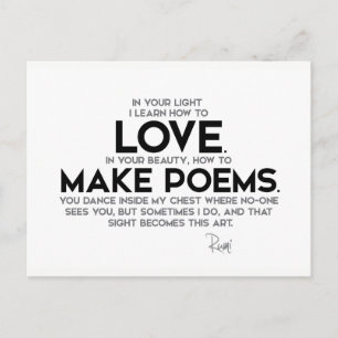 Carte Postale DEVIS : Rumi : Apprenez à aimer