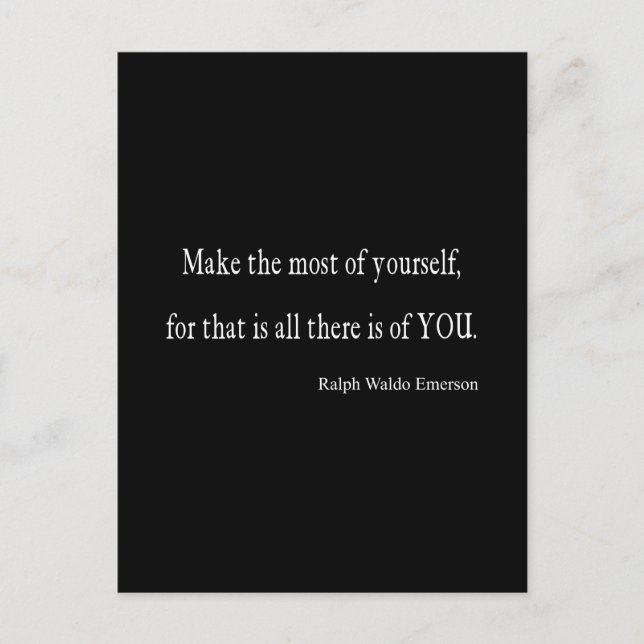 Carte Postale Devis vintage Emerson Inspirational - personnalisa (Devant)