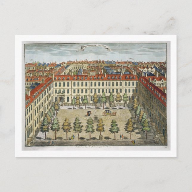 Carte Postale Devonshire Carré, pour 'Stow's Survey of London', (Devant)