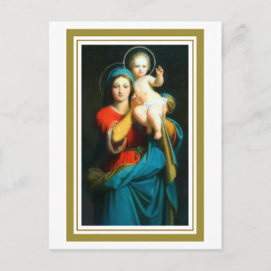 Carte postale dévotionnelle Marie soulevant Jésus