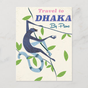 Carte Postale Dhaka, Bangladesh affiche de vacances vintage.