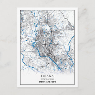 Carte Postale Dhaka Bangladesh City Map Voyage Simple Minimal
