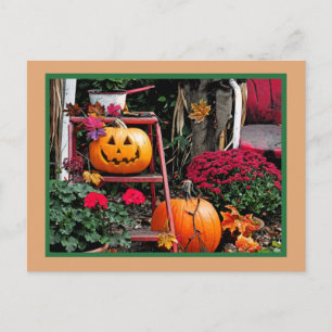 CARTE POSTALE D'HALLOWEEN/CITROUILLE SOURIANT/JOYE