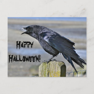 Carte postale d'halloween de croix noire