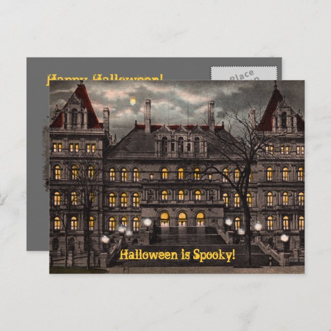 Carte postale d'Halloween effrayante (Devant / Derrière)