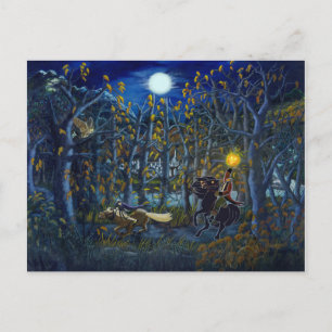 Carte postale d'Halloween "Poursuite du cavalier s